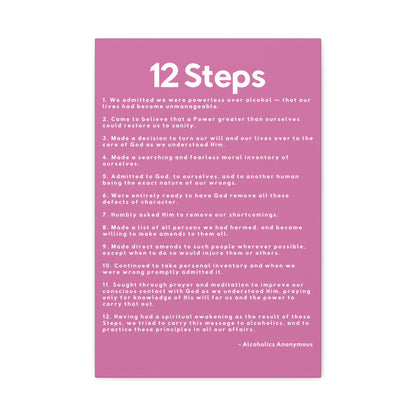 Haler Smith - Canvas - Haler Smith Matte Canvas - 12 Steps - Vertical Light Pink Matte Finish
