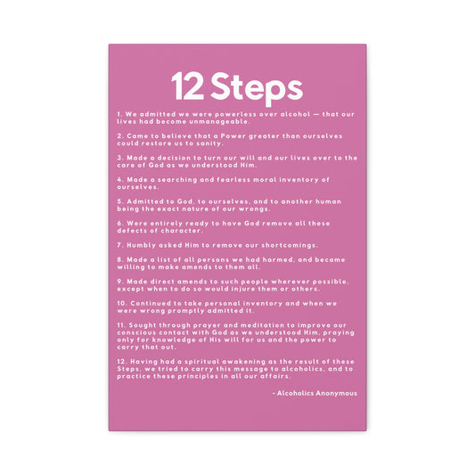 Haler Smith - Canvas - Haler Smith Matte Canvas - 12 Steps - Vertical Light Pink Matte Finish
