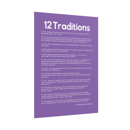 Haler Smith - Poster - Haler Smith Rolled Poster - 12 Traditions - Vertical Light Purple Matte Finish