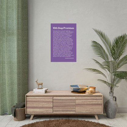 Haler Smith - Poster - Haler Smith Rolled Poster - 10th Step Promises - Vertical Light Purple Matte Finish