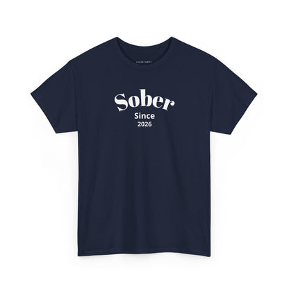 Recovery Short Sleeve T-Shirt | Sober Since Design 1 On The Front