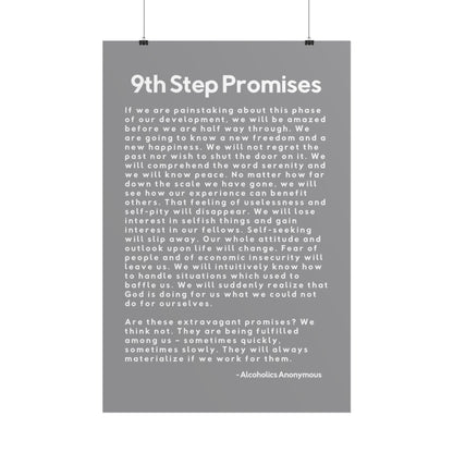 Haler Smith Rolled Poster - 9th Step Promises - Vertical Gray Matte Finish
