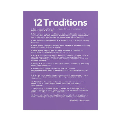 Haler Smith - Poster - Haler Smith Rolled Poster - 12 Traditions - Vertical Light Purple Matte Finish