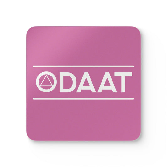 Recovery Corkwood Coaster Set of 4 | ODAAT Design 1 | Light Pink with White Letters
