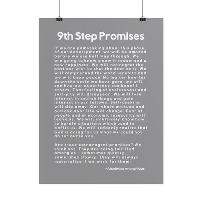 Haler Smith Rolled Poster - 9th Step Promises - Vertical Gray Matte Finish