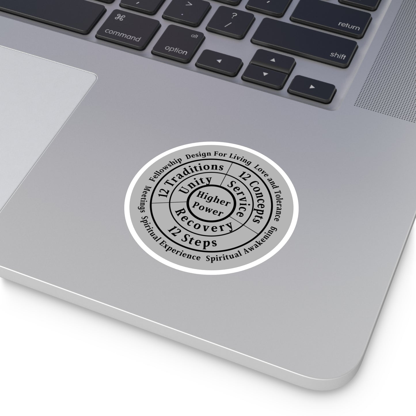 Haler Smith Vinyl Round Sticker - Higher Power 1 - Light Gray