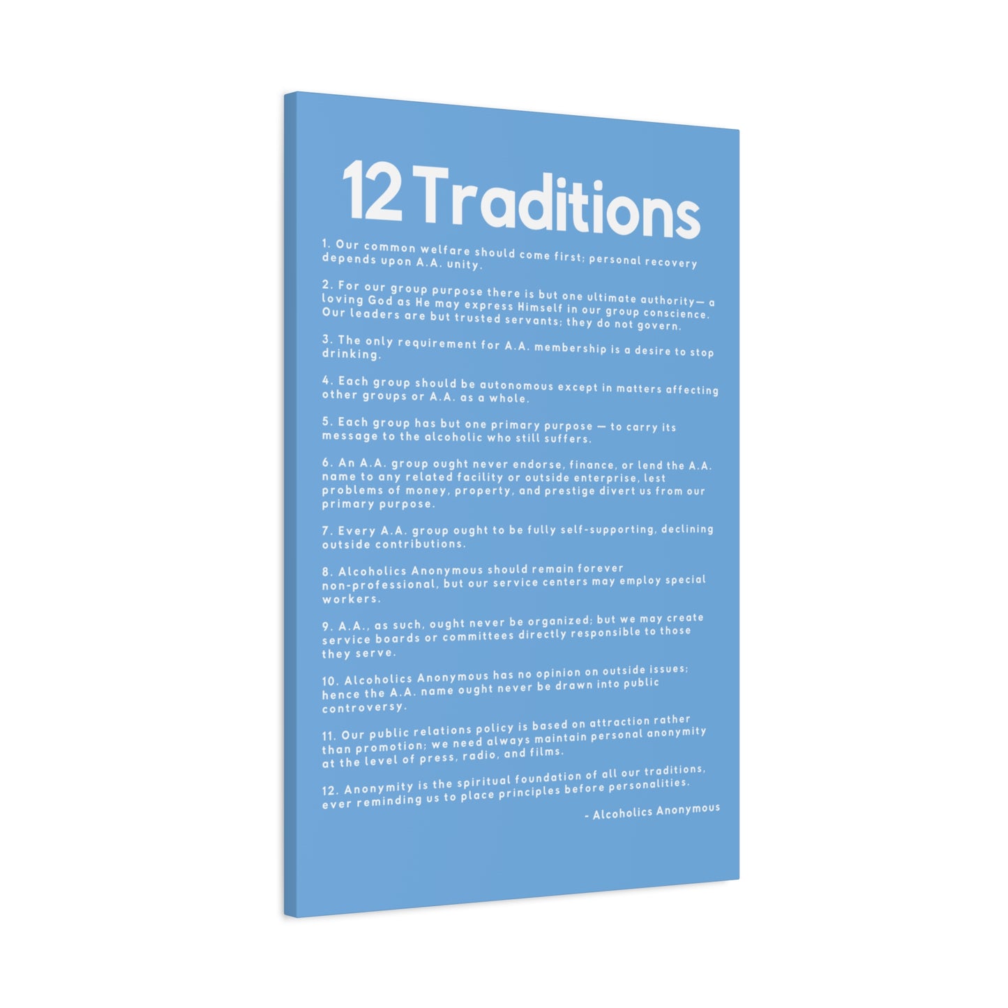 Haler Smith - Canvas - Haler Smith Matte Canvas - 12 Traditions - Vertical Light Blue Matte Finish