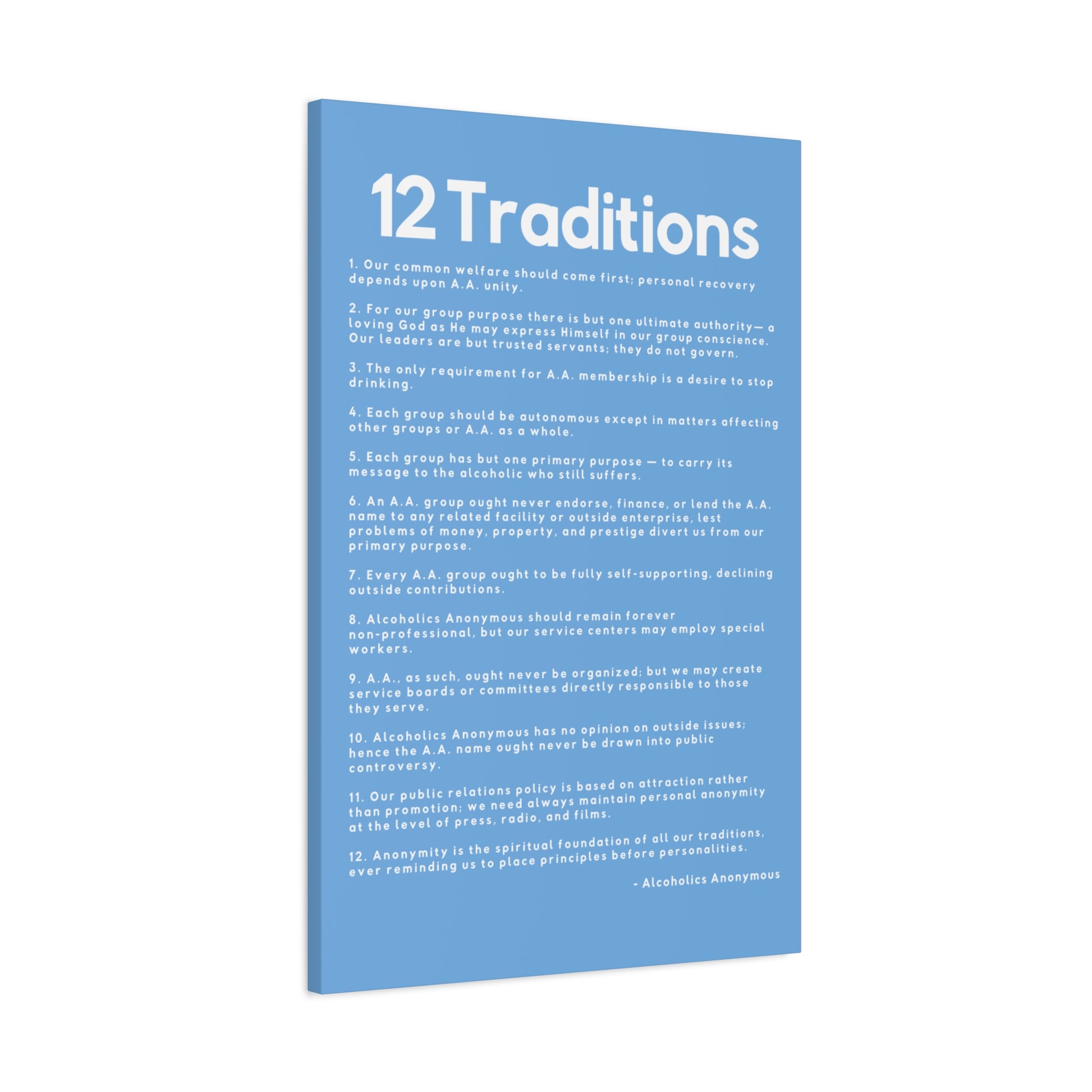 Haler Smith - Canvas - Haler Smith Matte Canvas - 12 Traditions - Vertical Light Blue Matte Finish