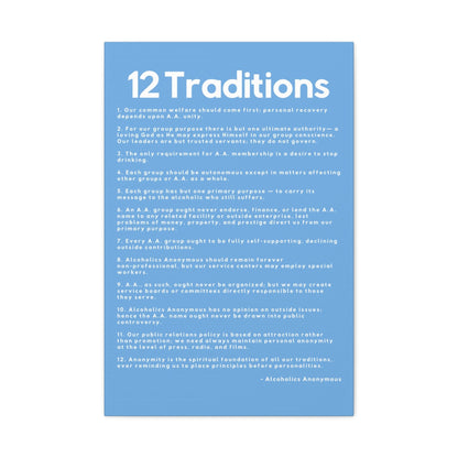 Haler Smith - Canvas - Haler Smith Matte Canvas - 12 Traditions - Vertical Light Blue Matte Finish