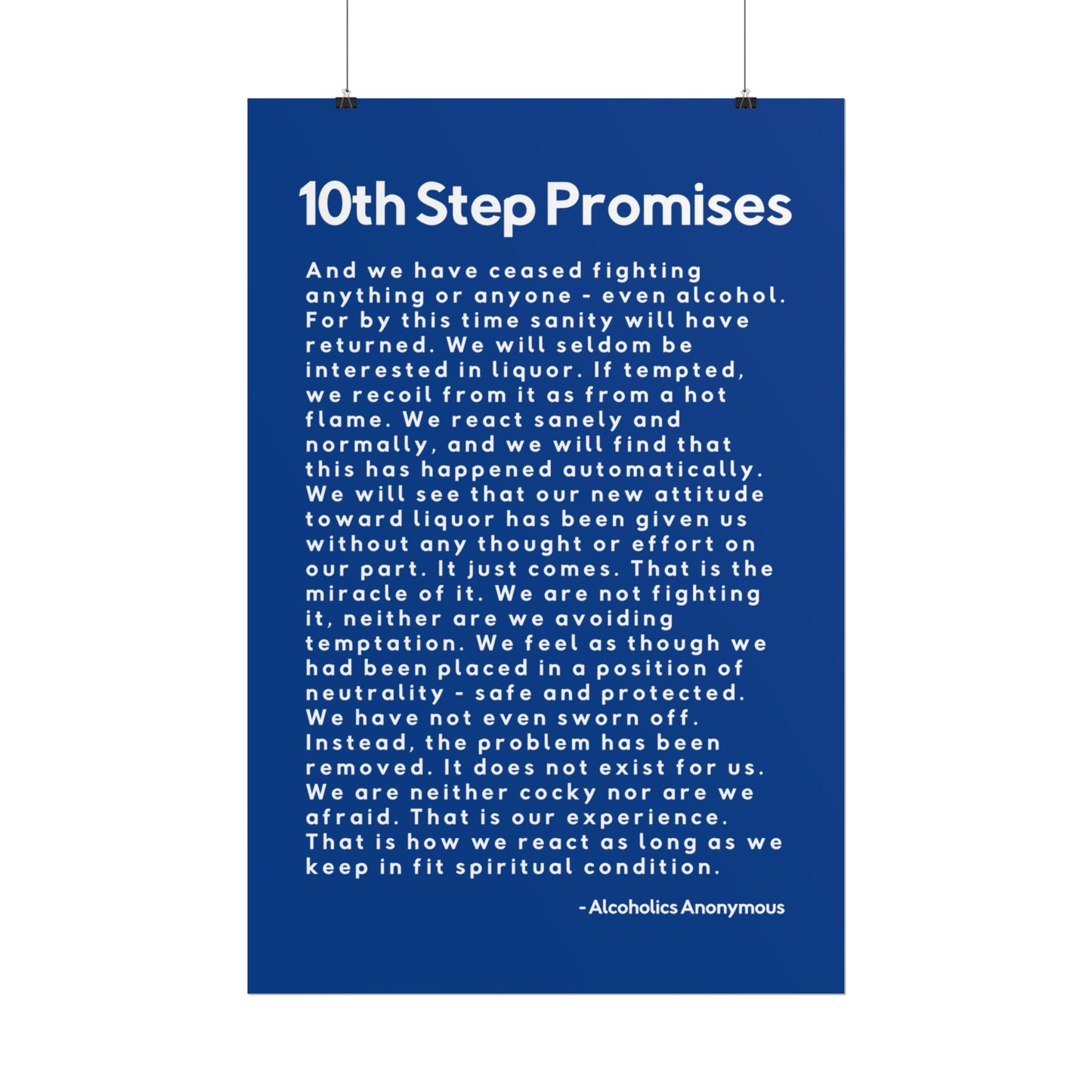 Haler Smith - Poster - Haler Smith Rolled Poster - 10th Step Promises - Vertical Dark Blue Matte Finish