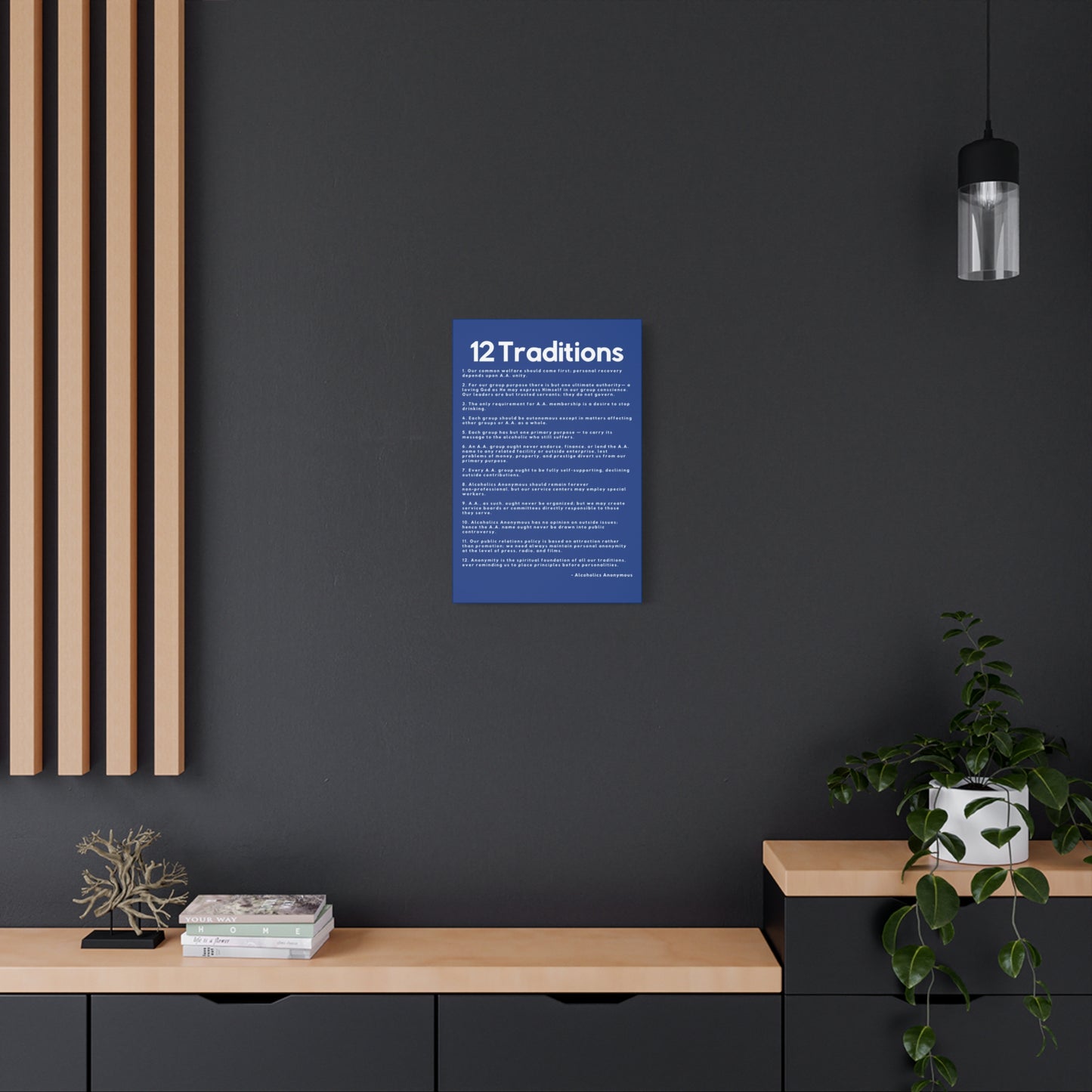 Haler Smith - Canvas - Haler Smith Matte Canvas - 12 Traditions - Vertical Dark Blue Matte Finish