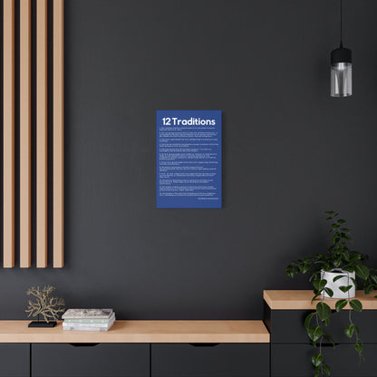 Haler Smith - Canvas - Haler Smith Matte Canvas - 12 Traditions - Vertical Dark Blue Matte Finish