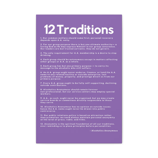 Haler Smith - Canvas - Haler Smith Matte Canvas - 12 Traditions - Vertical Light Purple Matte Finish