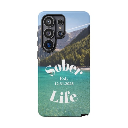 Recovery Phone Case | Sober Life Est. Design 1 | Water Scene Samsung Galaxy Case