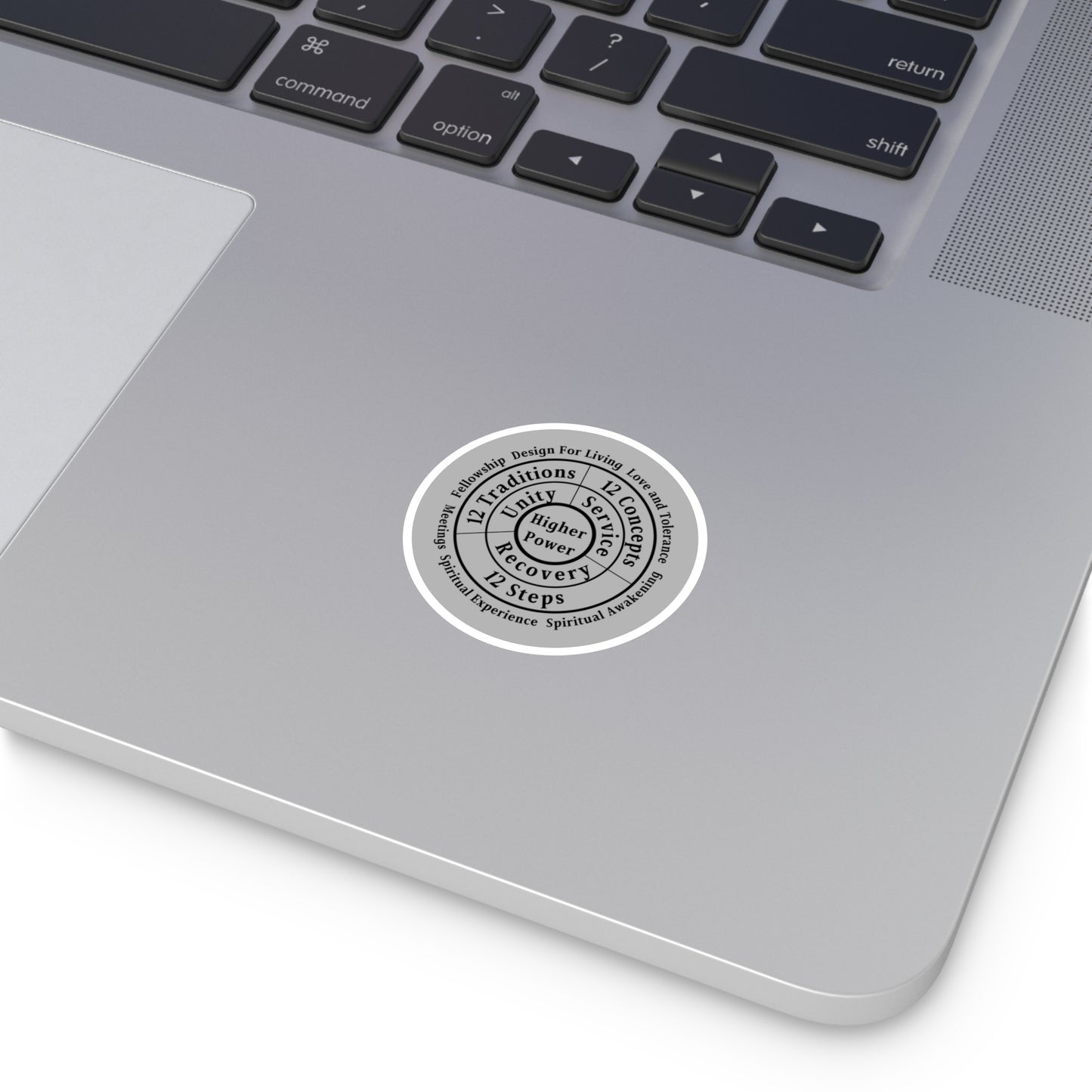 Haler Smith Vinyl Round Sticker - Higher Power 1 - Light Gray