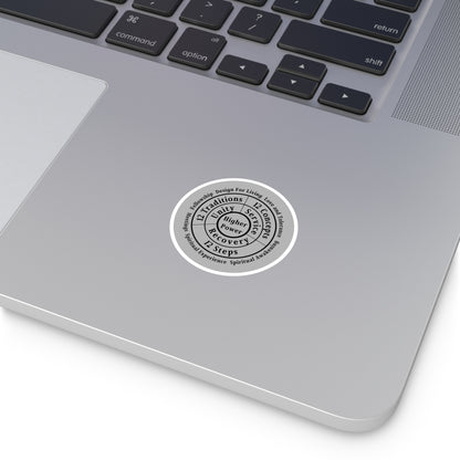 Haler Smith Vinyl Round Sticker - Higher Power 1 - Light Gray