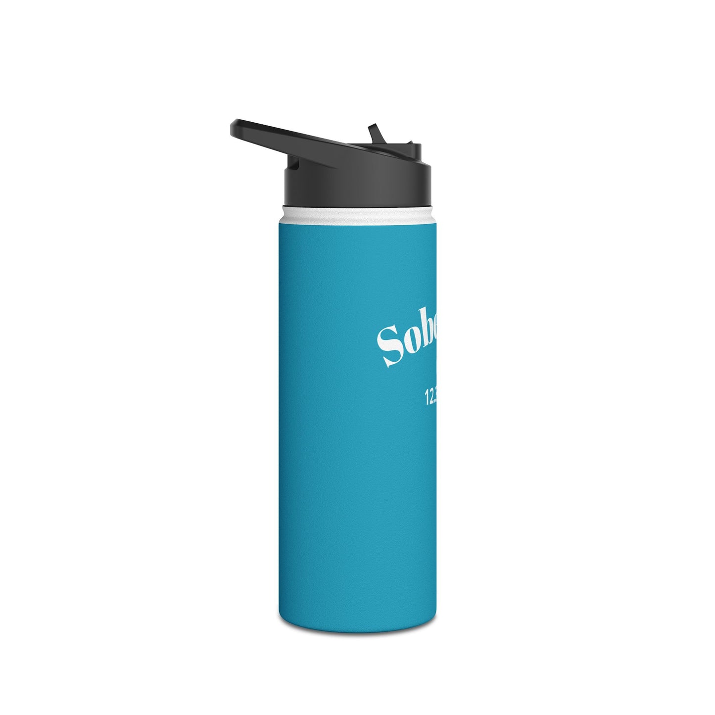 Recovery Insulated Stainless Steel Water Bottle | Sober Life Est. Design 1 | Turquoise