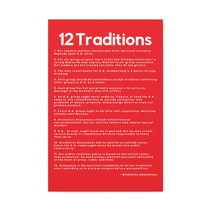 Haler Smith - Canvas - Haler Smith Matte Canvas - 12 Traditions - Vertical Red Matte Finish