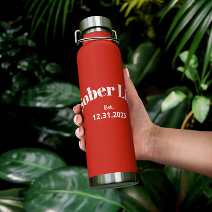 Recovery Insulated Water Bottle 22oz | Sober Life Est. Design 1