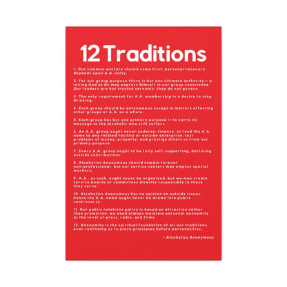 Haler Smith - Canvas - Haler Smith Matte Canvas - 12 Traditions - Vertical Red Matte Finish
