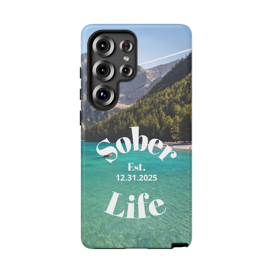 Recovery Phone Case | Sober Life Est. Design 1 | Water Scene Samsung Galaxy Case
