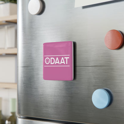 Recovery Square Porcelain Magnet | ODAAT Design 1 | Light Pink with White Letters