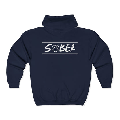 Recovery Zip Hoodie | Sober Design 1 On The Back