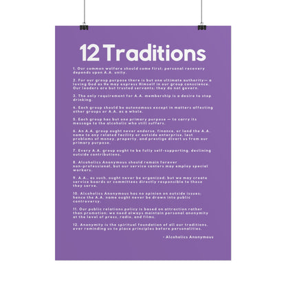 Haler Smith - Poster - Haler Smith Rolled Poster - 12 Traditions - Vertical Light Purple Matte Finish