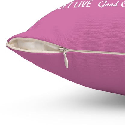 Haler Smith Square Polyester Pillow - Recovery Phrases 1 - Light Pink