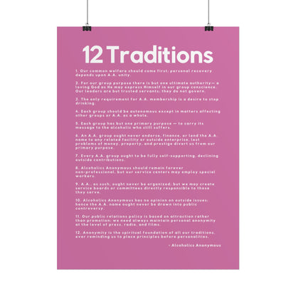 Haler Smith - Poster - Haler Smith Rolled Poster - 12 Traditions - Vertical Light Pink Matte Finish