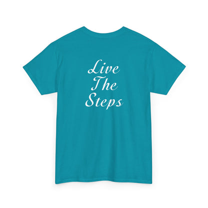 Haler Smith - T-Shirt - Haler Smith Heavy Cotton Short Sleeve Tee 2XL - 5XL - Live The Steps - White Letters