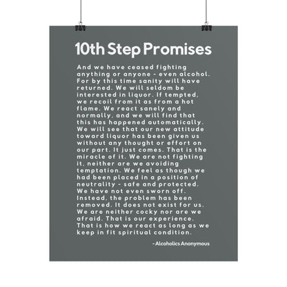 Haler Smith - Poster - Haler Smith Rolled Poster - 10th Step Promises - Vertical Dark Gray Matte Finish
