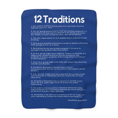 Haler Smith - Home Decor - Haler Smith Sherpa Fleece Blanket - 12 Traditions - Dark Blue