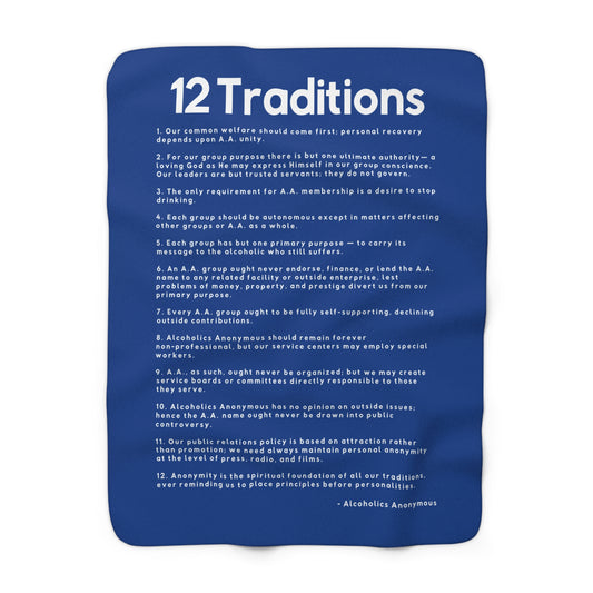 Haler Smith - Home Decor - Haler Smith Sherpa Fleece Blanket - 12 Traditions - Dark Blue