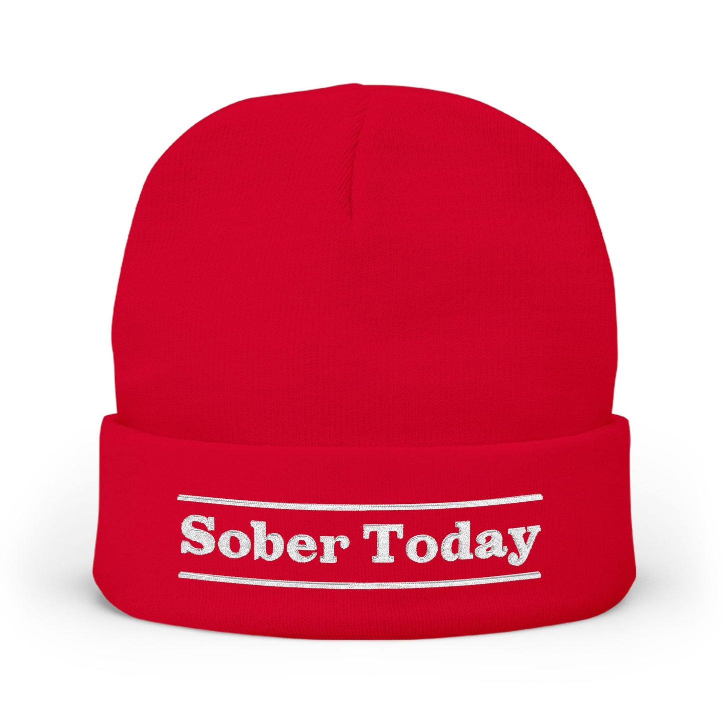 Haler Smith - Hats - Haler Smith Knit Beanie - Sober Today 3 - White Letters