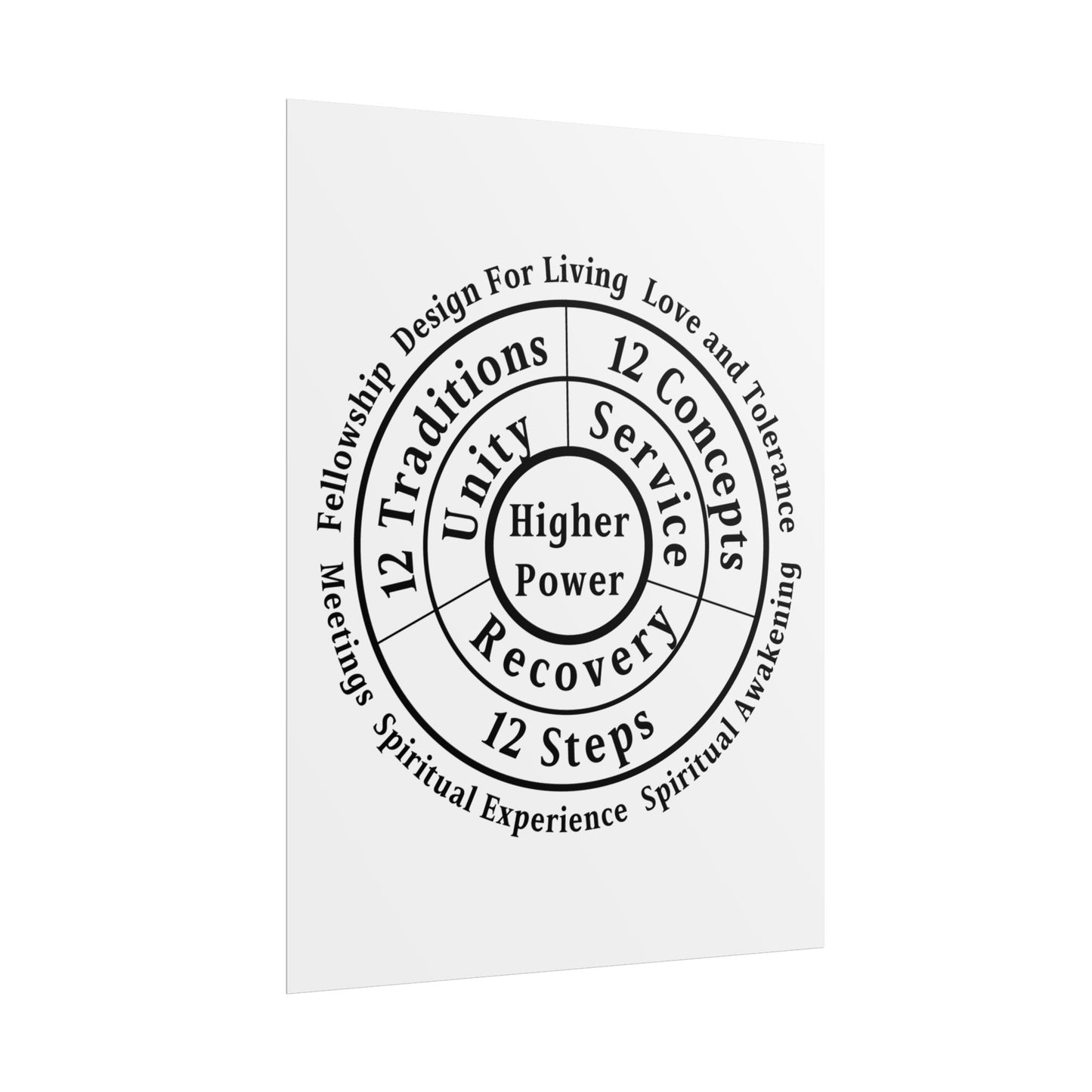 Haler Smith Rolled Poster - Higher Power 1 - White Matte Finish - Black Letters