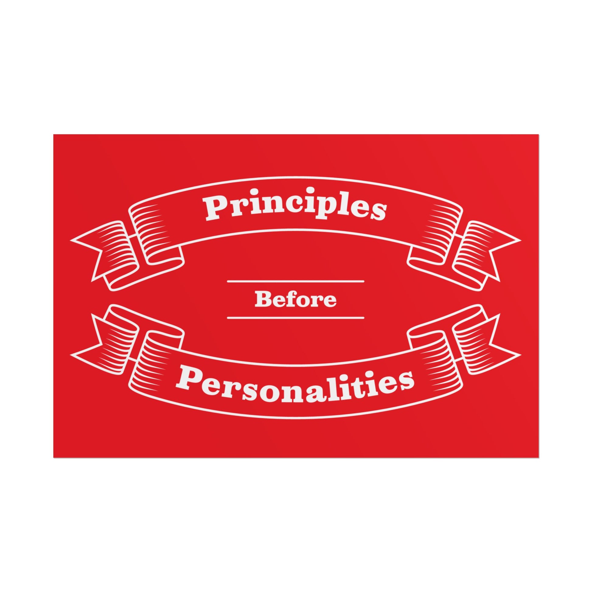 Haler Smith - Poster - Haler Smith Rolled Poster - Principles Before Personalities 1 - Light Blue Matte Finish