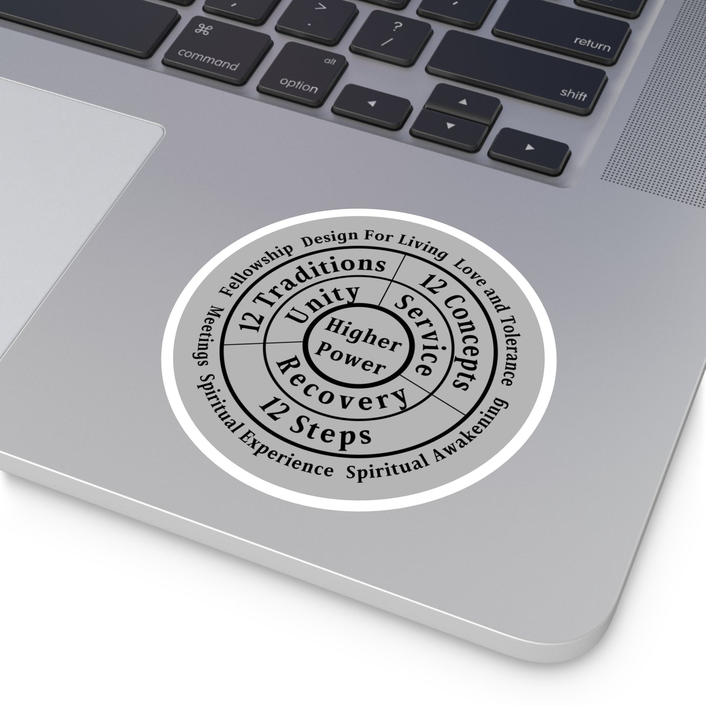 Haler Smith Vinyl Round Sticker - Higher Power 1 - Light Gray