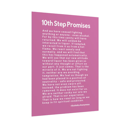 Haler Smith - Poster - Haler Smith Rolled Poster - 10th Step Promises - Vertical Light Pink Matte Finish