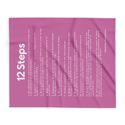 Haler Smith - Home Decor - Haler Smith Polar Fleece Blanket - 12 Steps - Light Pink