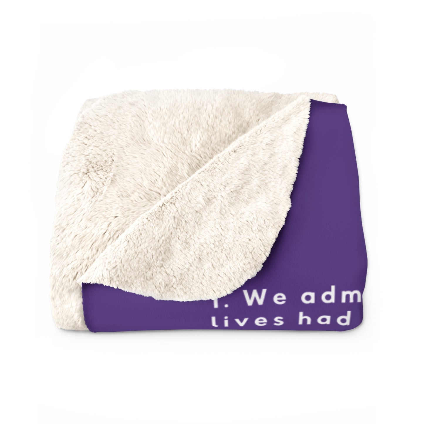 Haler Smith - Home Decor - Haler Smith Sherpa Fleece Blanket - 12 Steps - Purple