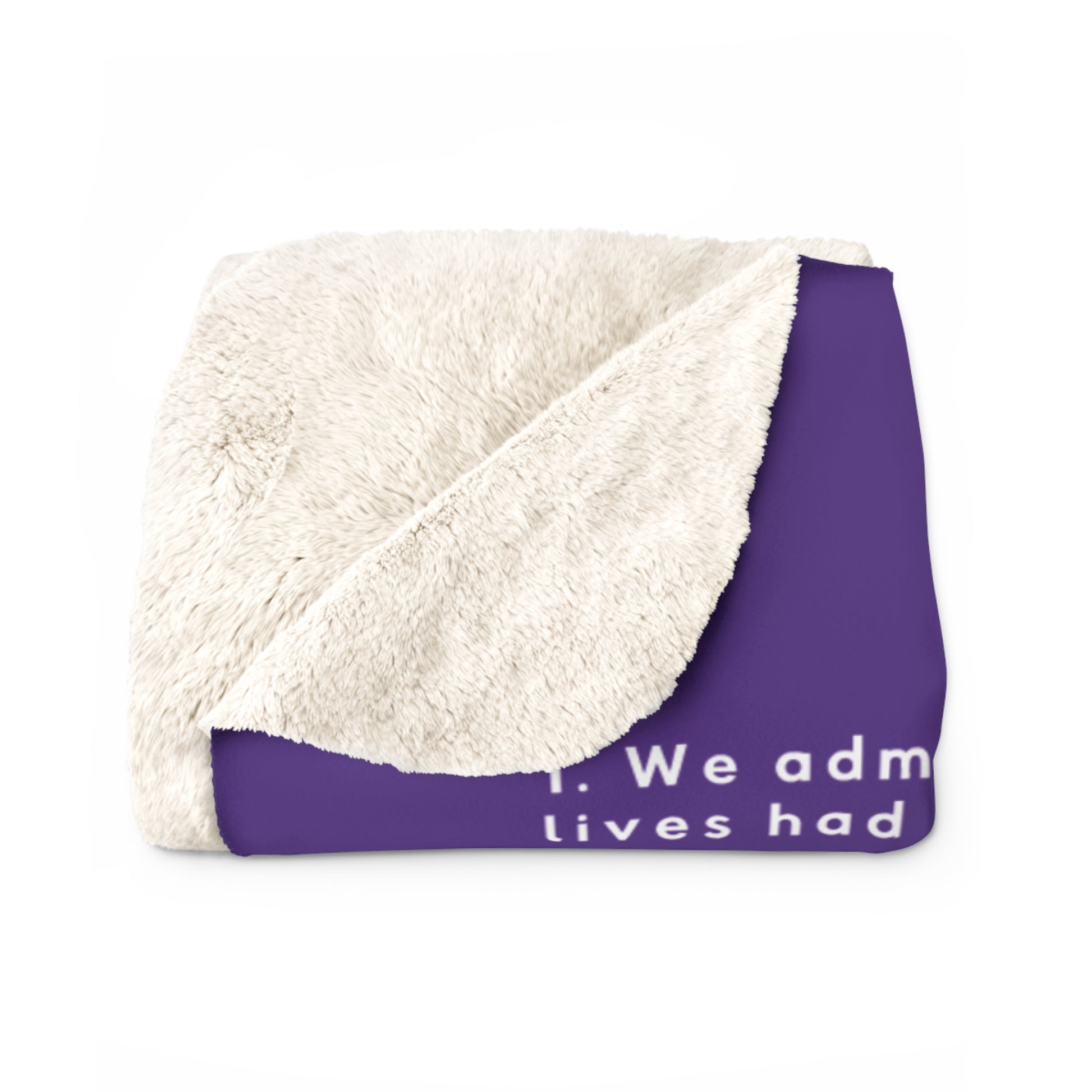Haler Smith - Home Decor - Haler Smith Sherpa Fleece Blanket - 12 Steps - Purple