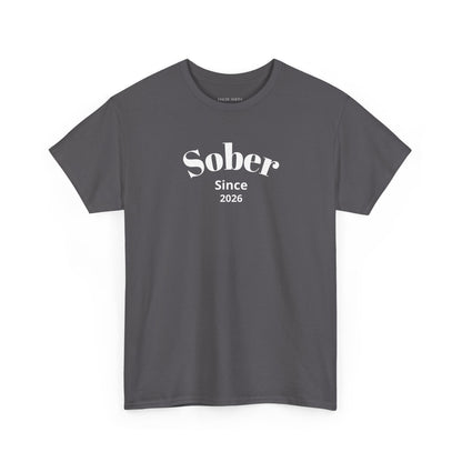 Recovery Short Sleeve T-Shirt | Sober Since Design 1 On The Front