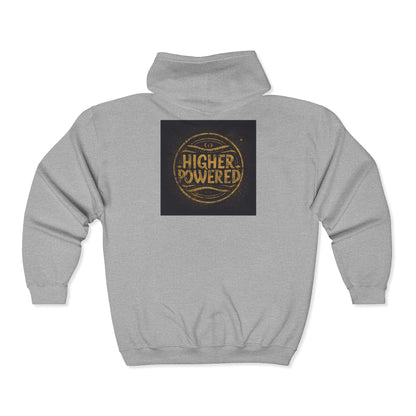Recovery Zip Hoodie | Higher Powered Design 2 On The Back