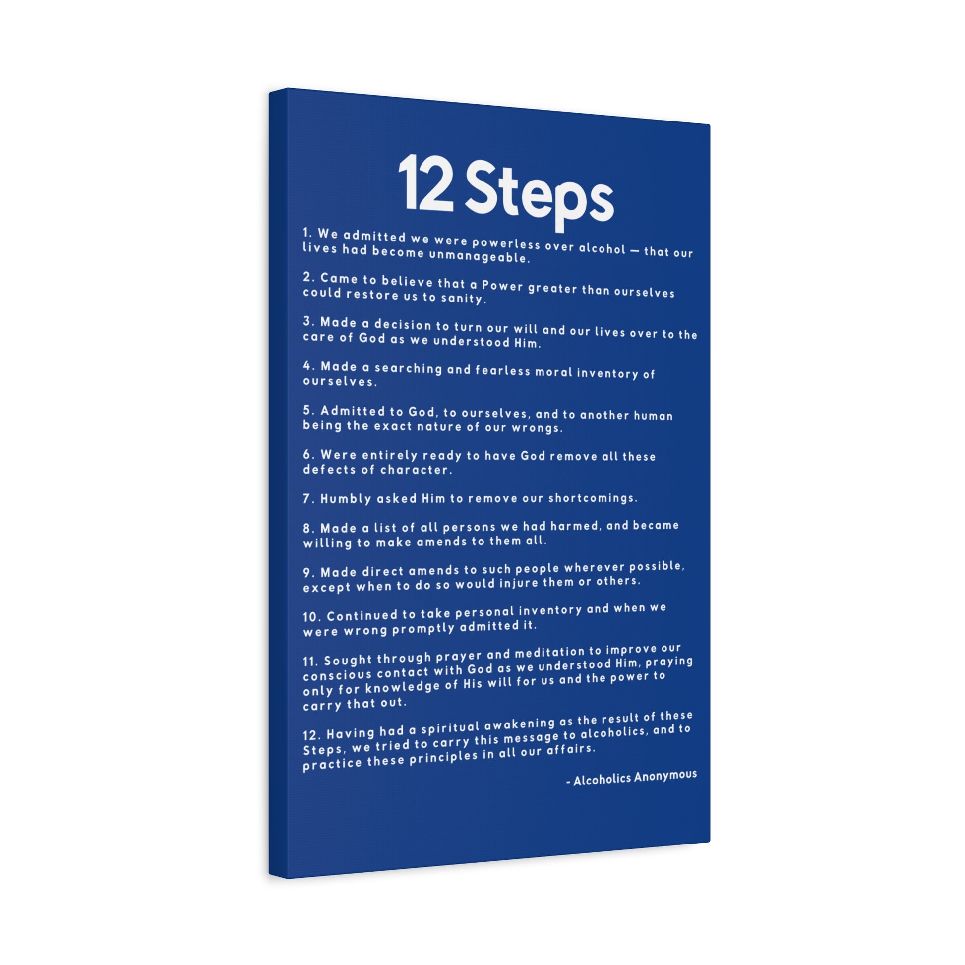 Haler Smith - Canvas - Haler Smith Matte Canvas - 12 Steps - Vertical Dark Blue Matte Finish