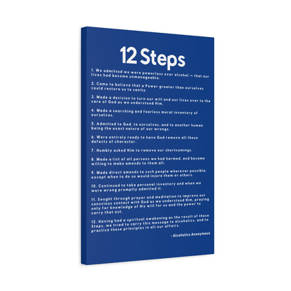 Haler Smith - Canvas - Haler Smith Matte Canvas - 12 Steps - Vertical Dark Blue Matte Finish