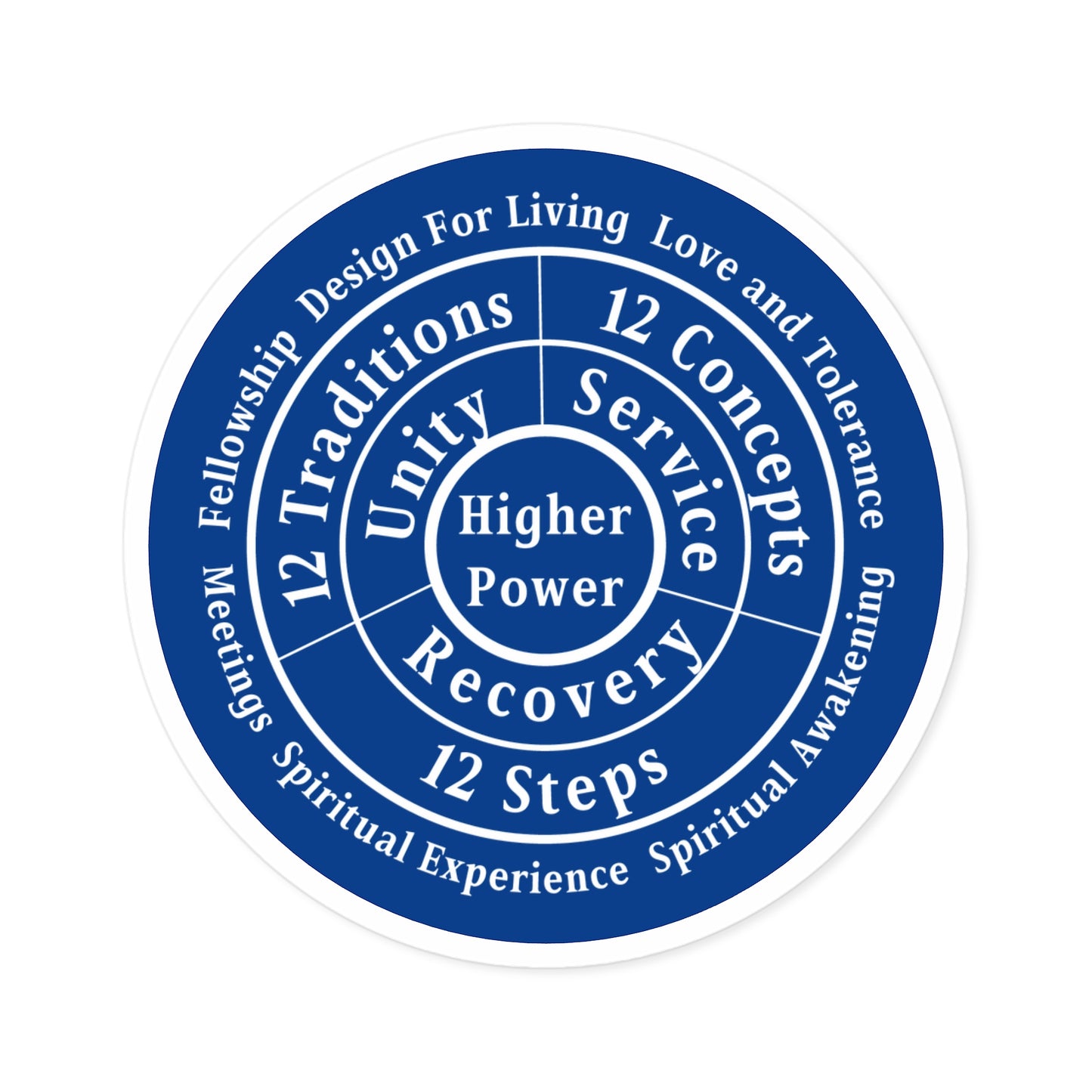 Haler Smith Vinyl Round Sticker - Higher Power 1 - Dark Blue