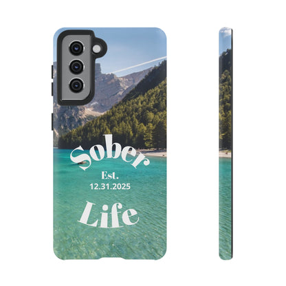 Recovery Phone Case | Sober Life Est. Design 1 | Water Scene Samsung Galaxy Case