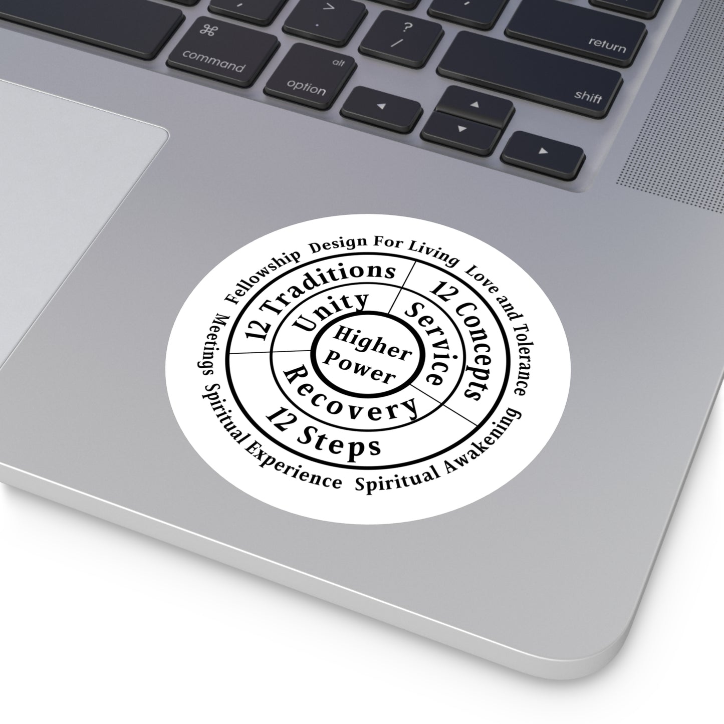 Haler Smith Vinyl Round Sticker - Higher Power 1 - White