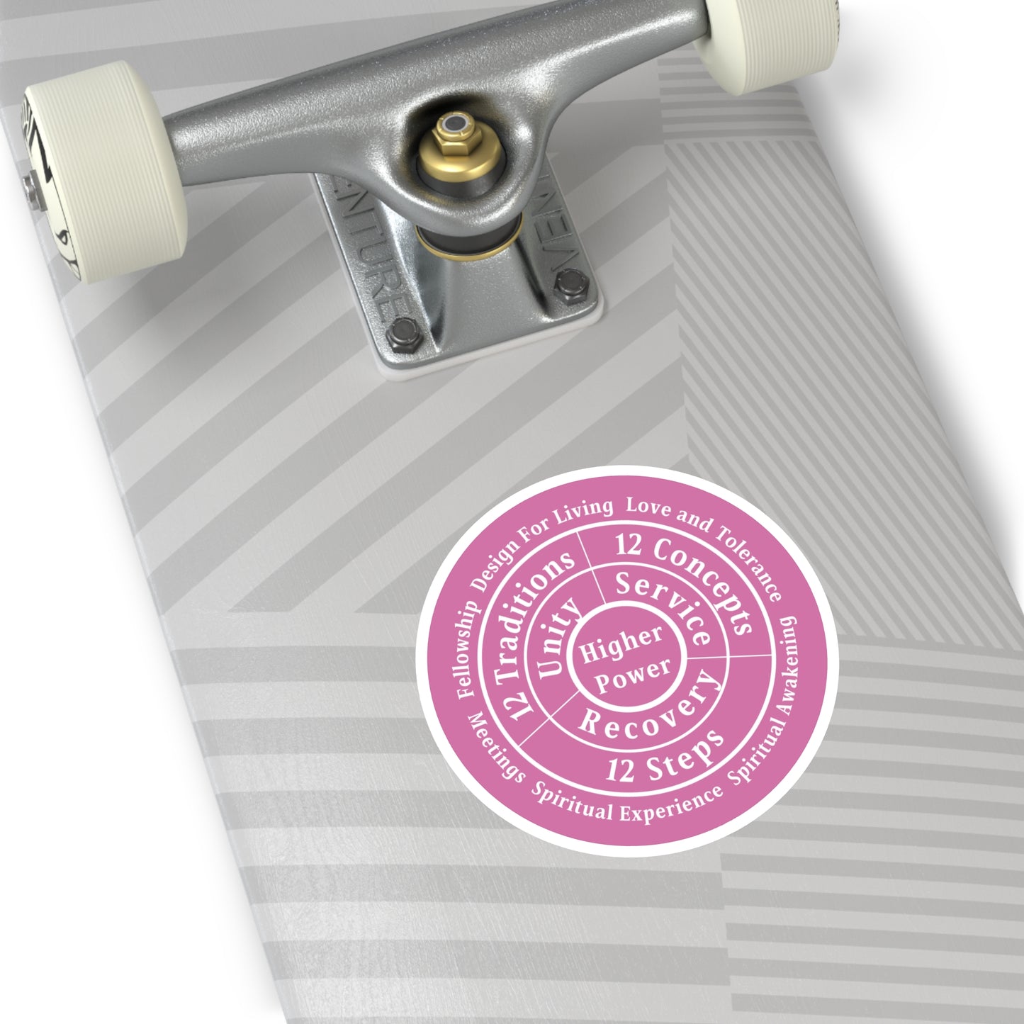 Haler Smith Vinyl Round Sticker - Higher Power 1 - Light Pink